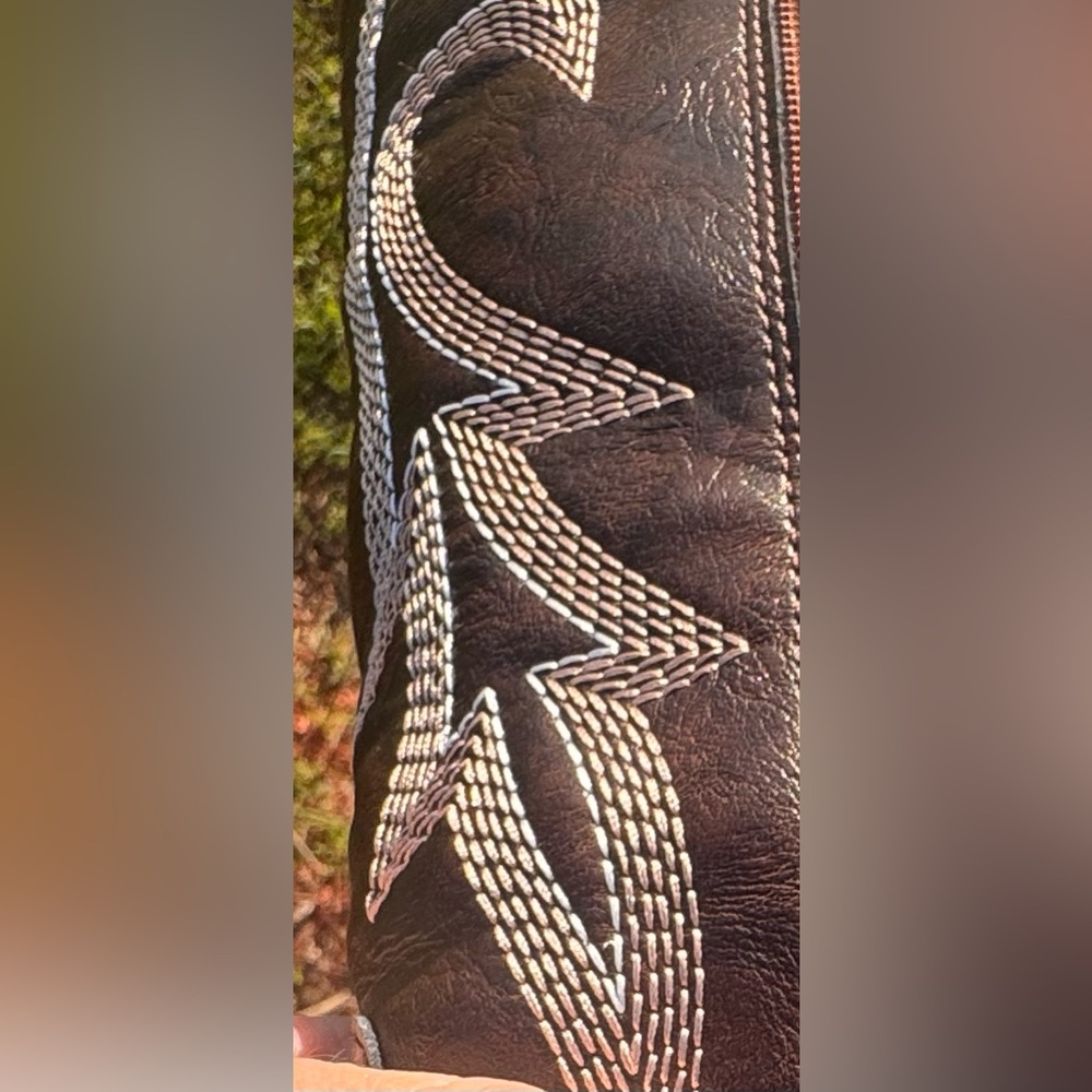 NEW Beautiful chocolate marbled brown over the knee boutique cowgirl boots 😍 - Picture 8 of 9